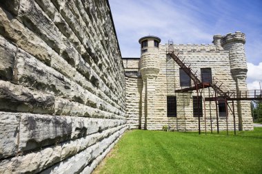 Walls of historic Jail in Joliet clipart