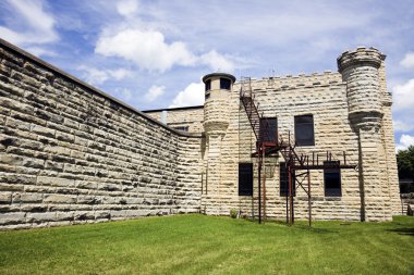 Walls of historic Jail in Joliet, Illinois clipart