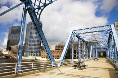 Blue bridge in Grand Rapids clipart