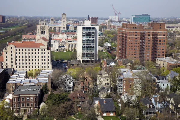 Vue aérienne de la région de l'Université de Chicago — Photo