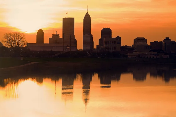 Silhouette del mattino di Indianapolis — Foto Stock