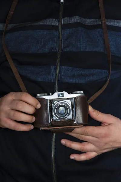 stock image Photographing with a vintage camera