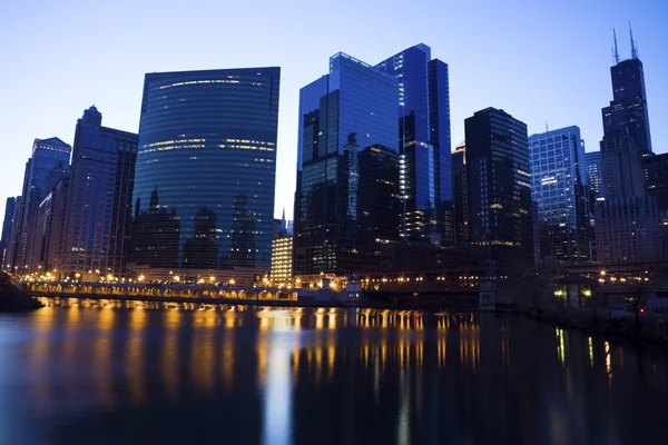 Blauwe ochtend in chicago — Stockfoto