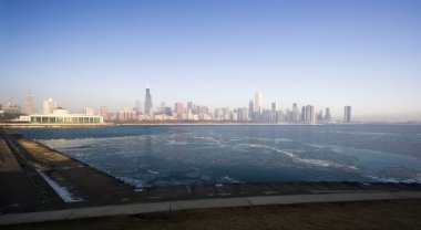 Icy morning in Chicago clipart
