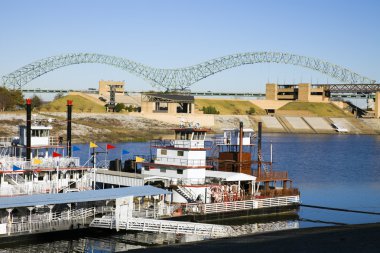 Steamboats on Mississipi clipart