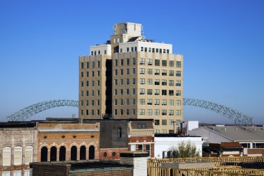 Hernando de Soto Bridge seen from downtown clipart