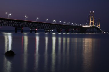 Mackinac Bridge night time clipart