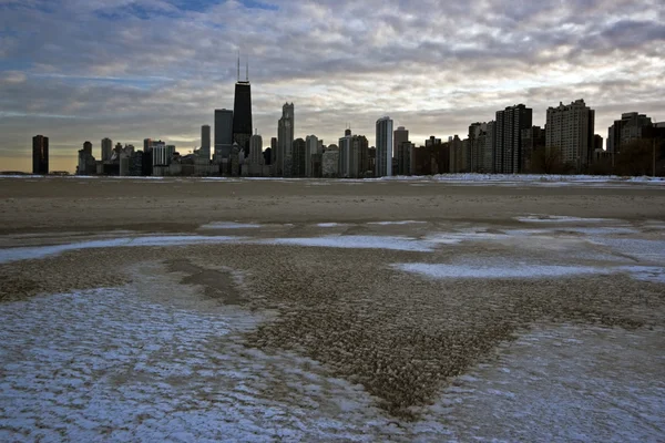 Zonsondergang in chicago — Stockfoto