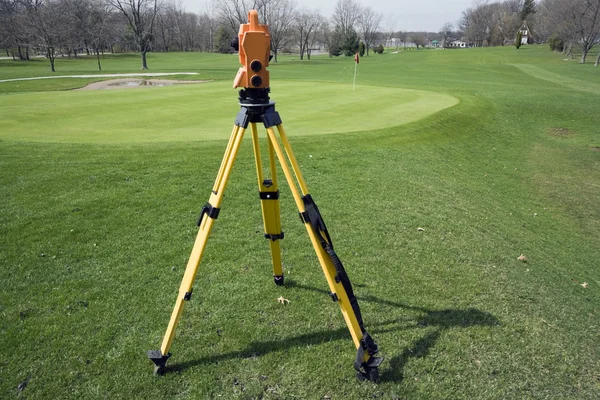 Land surveying the golf course — Stock Photo, Image