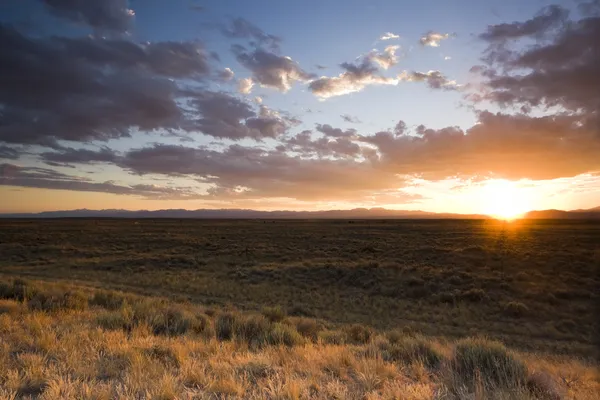 Zonsondergang op de prairie — Stockfoto