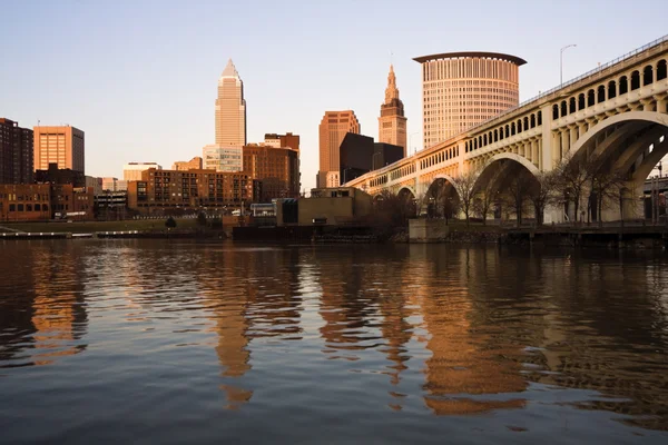 Cleveland při západu slunce — Stock fotografie