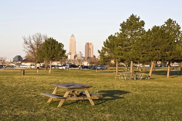 stock image Downtown Cleveland seen from EdgeWater Park