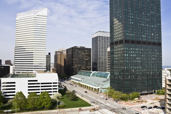 Edifícios no centro de Cleveland — Fotografia de Stock