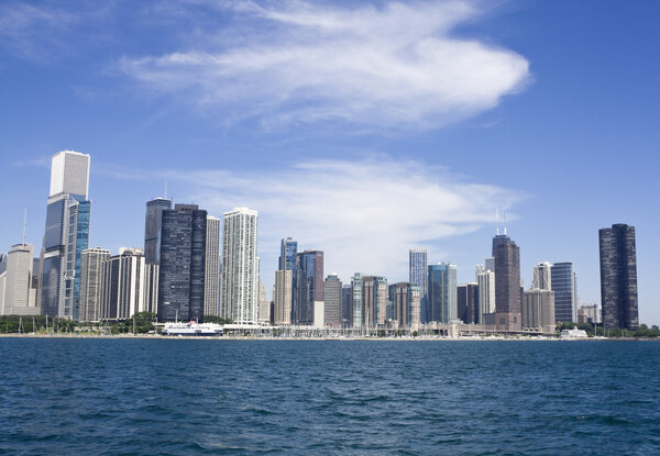 Downtown Chicago seen from Lake Michigan.