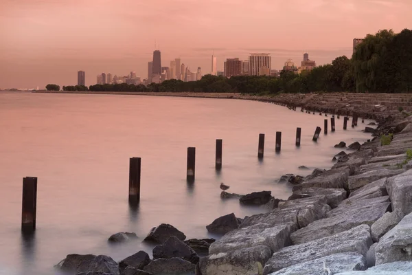 stock image Sunset in Chicago