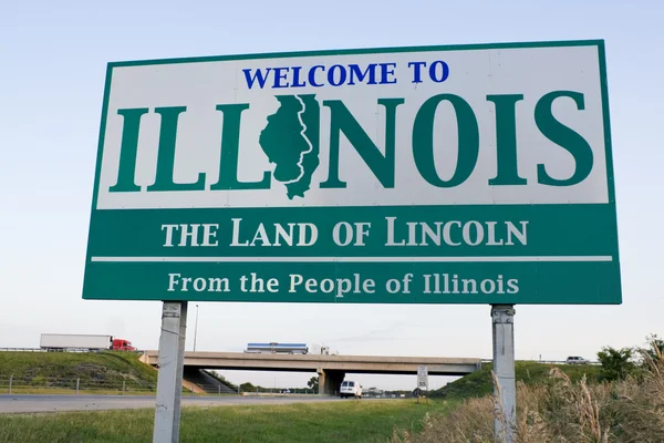 Illinois Välkommen skylt — Stockfoto