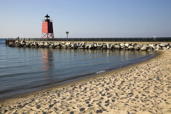 Charlevoix South Pier Lighthouse — Stock Photo, Image