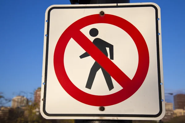 Geen voetgangers teken — Stockfoto