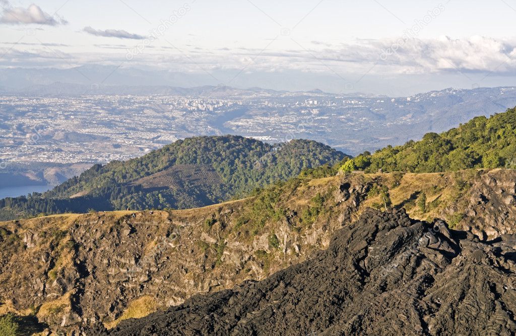 Guatemala City seen from Pacaya Volcano