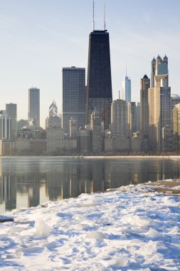 Winter morning in Chicago clipart