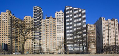 Buildings by Lake Shore Drive in Chicago clipart