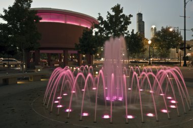 Fountain at UIC campus clipart