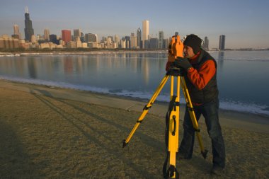 Surveying in Chicago clipart