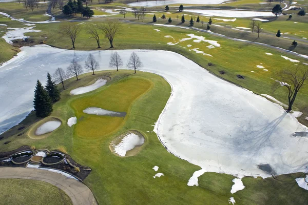 Campo de golfe durante o inverno — Fotografia de Stock