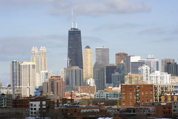 Chicago downtown widoczne od strony zachodniej — Zdjęcie stockowe