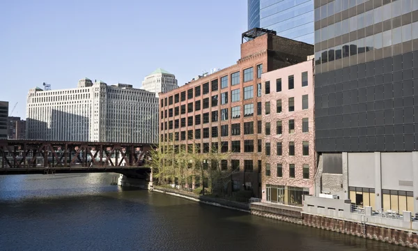 Chicago river kromme — Stockfoto