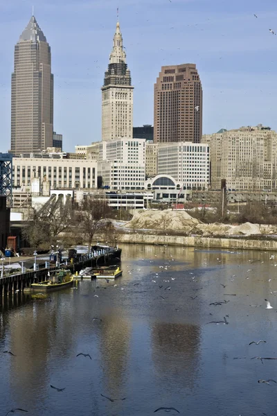 Downtown Cleveland refletido — Fotografia de Stock