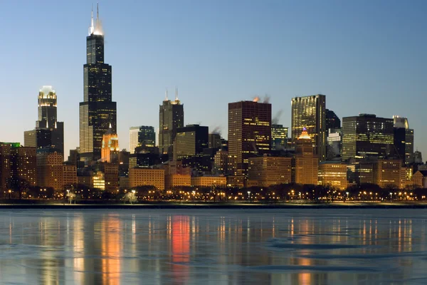 Icy downtown Chicago — Stock Photo, Image