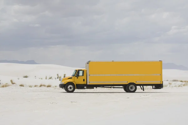 stock image Yellow truck in White Sand Dunes NM