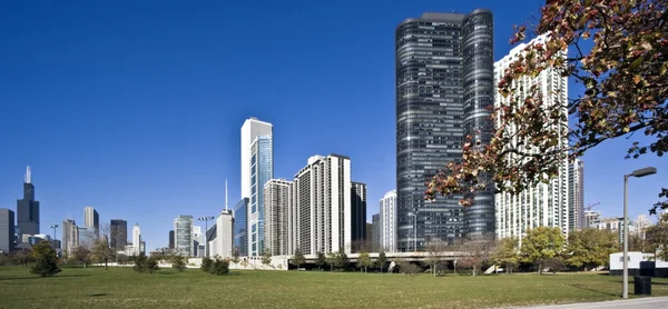Ochtend panorama van chicago — Stockfoto
