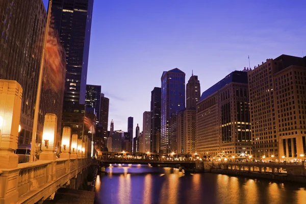 Morgen am Chicago River — Stockfoto