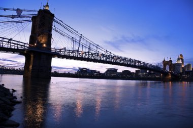 Historic bridge in Cincinnati clipart