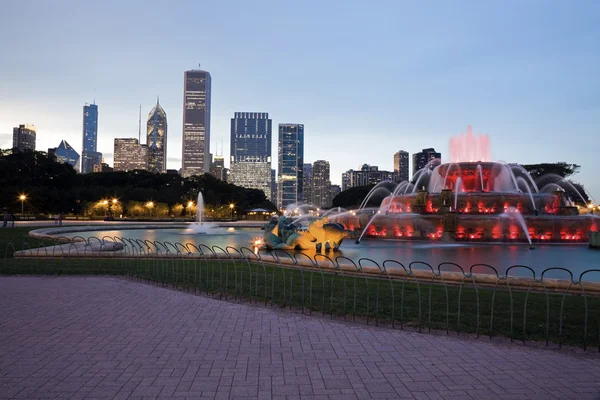 시카고에 있는 버킹엄 분수 — 스톡 사진