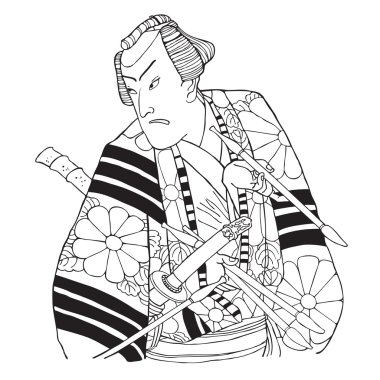 Japanese samurai. Vector illustration clipart