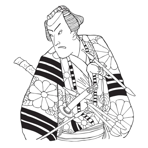 Самурайський полководець. Векторні ілюстрації Векторна Графіка