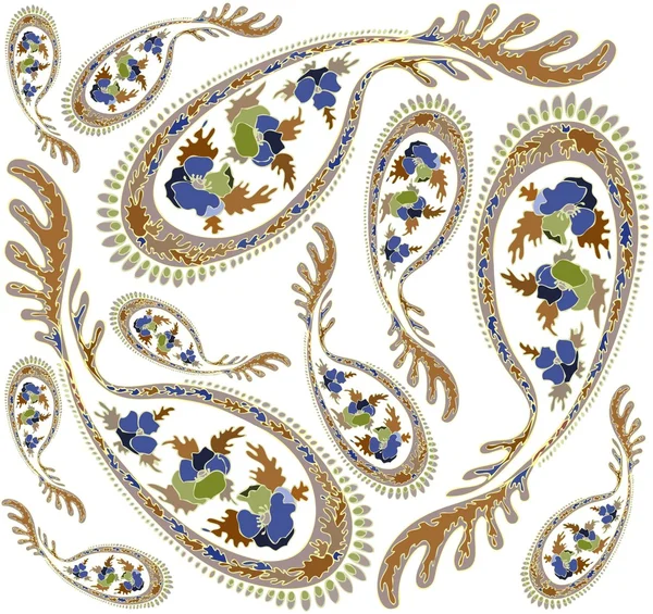 Nahtloser Hintergrund aus einem Paistley-Ornament, modische moderne Tapete — Stockvektor
