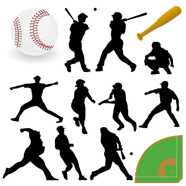 Бейсболисты — стоковый вектор