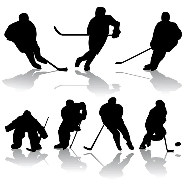 Jugadores de hockey sobre hielo — Vector de stock