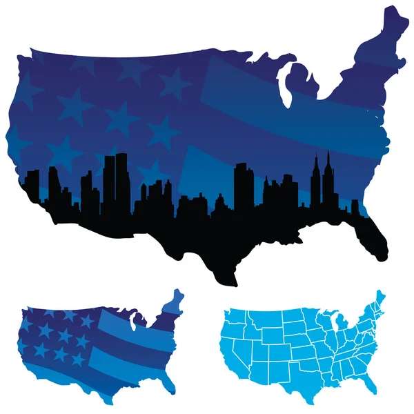 Les États-Unis d'Amérique — Image vectorielle