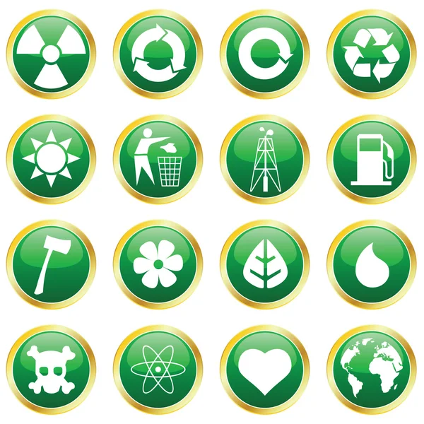 Környezetvédelmi ikonok — Stock Vector
