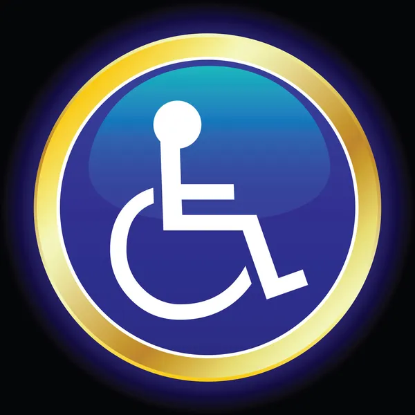 Símbolo de silla de ruedas — Vector de stock