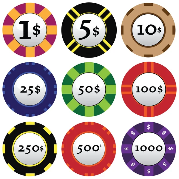 Gambling Chips — Stock Vector