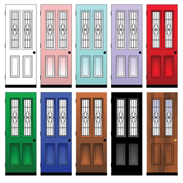 Coloured Doors — Stock Vector