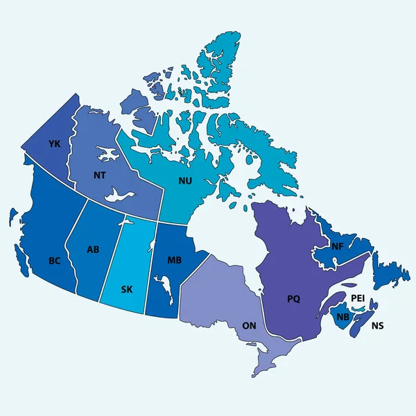 Kanadská mapa — Stockový vektor