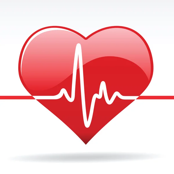 Hart met cardiogram — Stockvector
