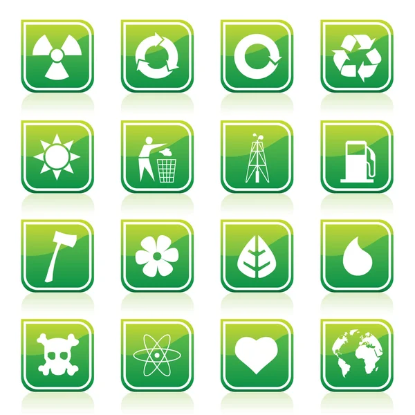 Miljömässiga ikoner — Stock vektor
